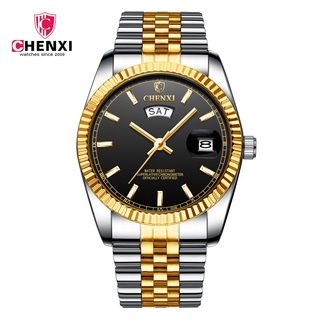 CHENXI 004B ต้นฉบับใหม่แฟชั่นผู้ชายนาฬิกาหรูหราธุรกิจนาฬิกาควอตซ์แบบแอนะล็อก วันที่