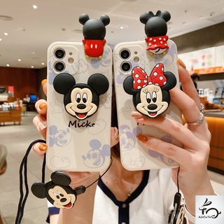 เคส OPPO A54 A53 A16 A15 A15S A93 A92 A52 A31 A12 A9 A7 A5 A5S A3S A1K Realme 5 5i C2 C1 Pro OPPOA53 OPPOA31 OPPOA3S OPPOA5 2020 2021 3D Cartoon Protect Camera Soft Case With Doll Stand Lanyard
