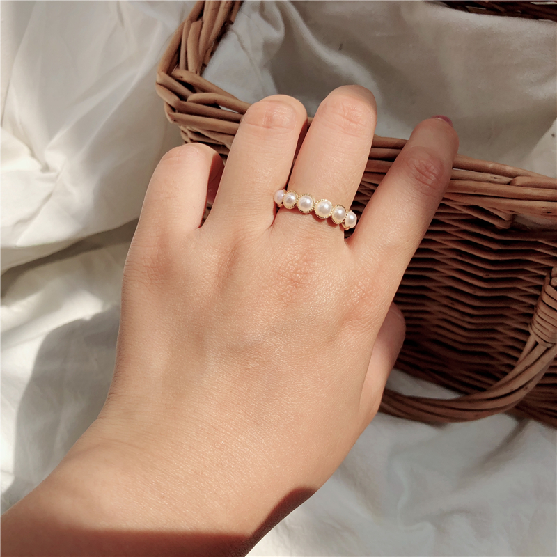 ภาพหน้าปกสินค้าแหวนไข่มุก ขนาดเล็ก สไตล์เกาหลี สําหรับผู้หญิง จากร้าน a18270988770s.th บน Shopee