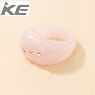 Japan and South Korea color diamond resin ring female creative acrylic spring and summer ring