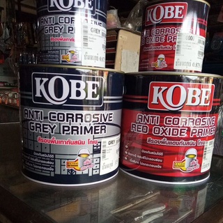 สีกันสนิม สีรองพื้นกันสนิม เทา/แดง Kobe สีโกเบ 1gallon (3.5 ลิตร) สีรองพื้น สีรองพื้นภายใน by TOA