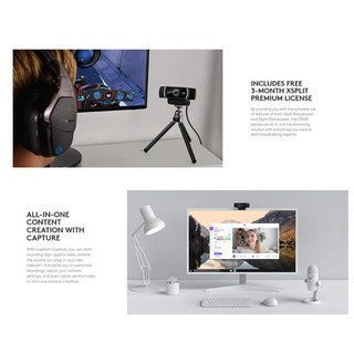 ภาพขนาดย่อของภาพหน้าปกสินค้าLogitech C922 Pro กล้องเว็บแคม สตรีมมิ่งวิดีโอ 1080P Full HD จากร้าน suiyue.th บน Shopee