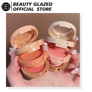 Beauty Glazed Blusher&amp;Hilight บลัชออนและไฮไลท์ เนื้อฝุ่น ชิมเมอร์ ตลับ 3ชั้น