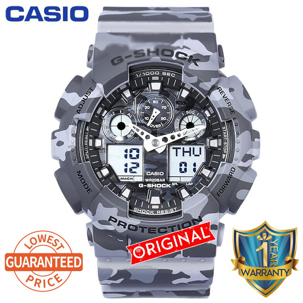 ขายด่วน-casio-g-shock-ga100-นาฬิกาผู้ชายนาฬิกาสปอร์ตสีน้ำเงิน-army-ga-100cm-8a