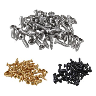 50x Guitar Bass Screws Parts for Scratchplates Pickguard, Black