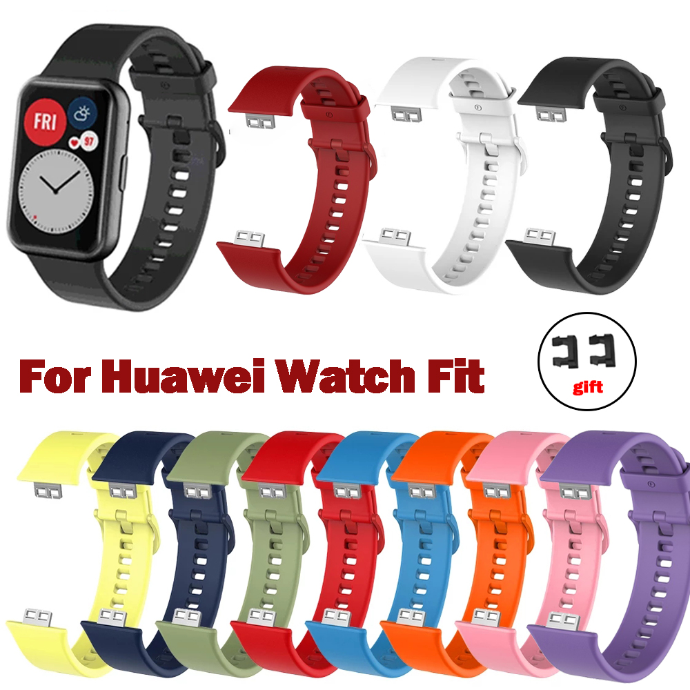 สายรัดข้อมือซิลิโคนสำหรับ-huawei-watch-fit-ฟิตเนสสมาร์ทวอทช์สายรัดข้อมือแบบกันน้ำ