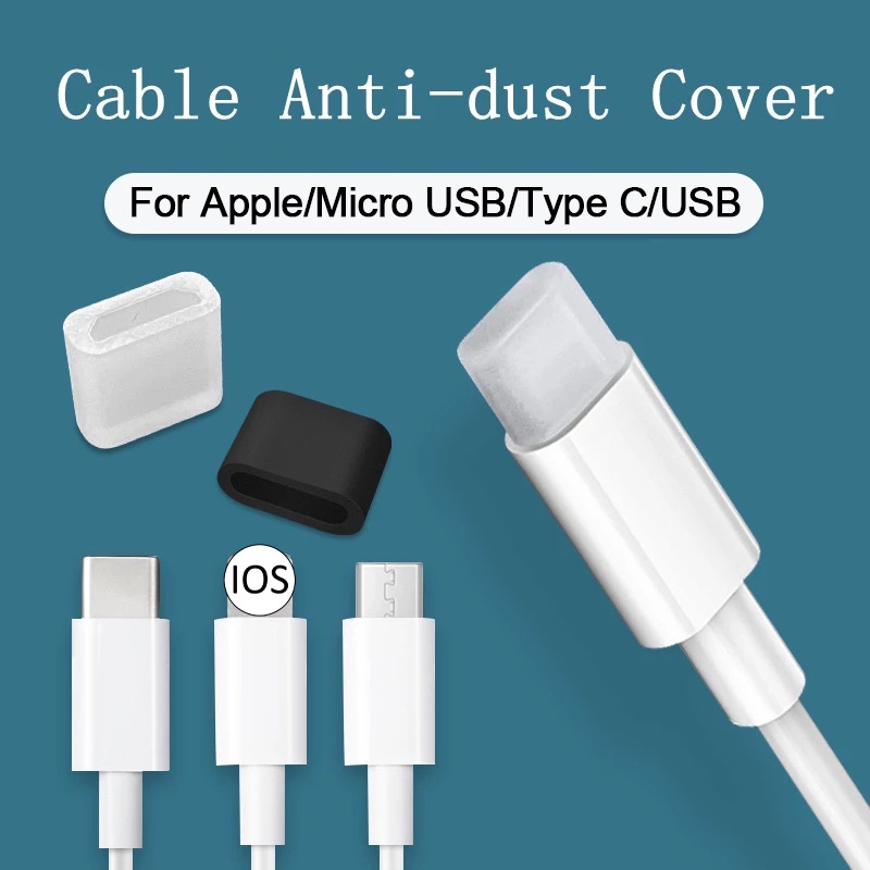 3 ชิ้น สําหรับ Micro USB/IOS/Type C/USB สายเคเบิลข้อมูล ปลั๊ก กันฝุ่น ...