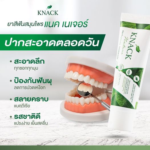 knack-nature-ยาสีฟันแนค-เนเจอร์-40-กรัม-100-กรัม-ยาสีฟันสมุนไพร-ผสมคาโมมายล์