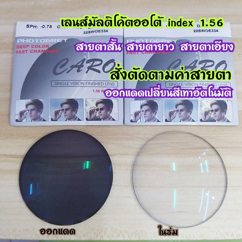 เลนส์มัลติโค้ตเปลี่ยนสีชา-สีเทา-รับตัดเลนส์ออโต้-ตัดแว่นสายตา-แถมกรอบฟรี