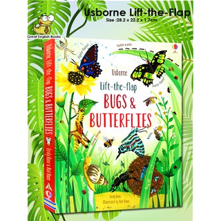 (ใช้โค้ดรับcoinคืน10%ได้) *พร้อมส่ง* บอร์ดบุ๊คเล่มใหญ่ Usborne Lift-the-Flap - Bugs Butterflies  หนังสือเด็กเล็ก เปิดปิดได้