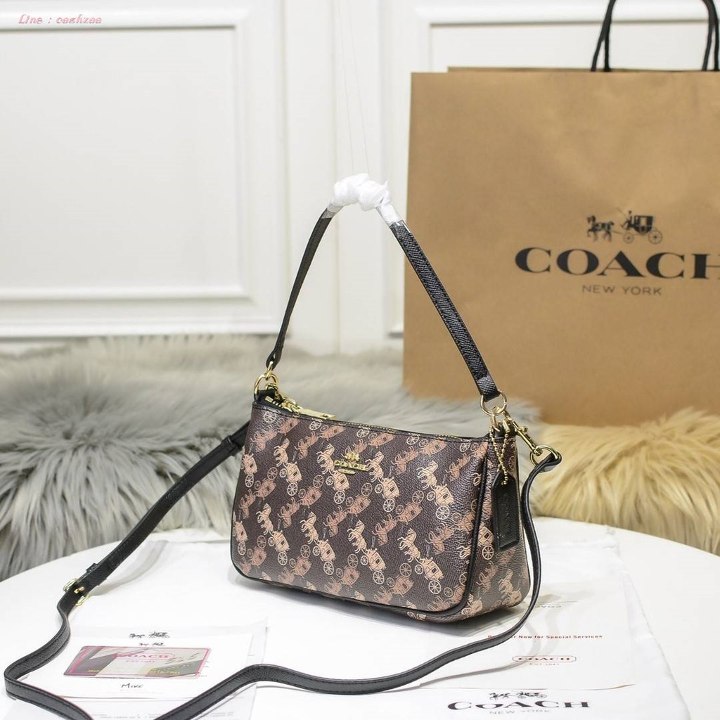 แท้-coach-messico-top-handle-pouch-in-signature