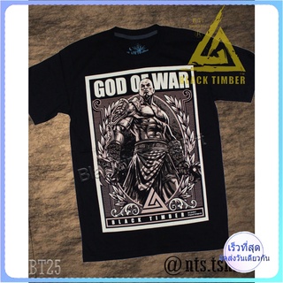 BT  God Of War เสื้อยืด สีดำ BT Black Timber T-Shirt ผ้าคอตตอน สกรีนลายแน่น S M L XL XXL