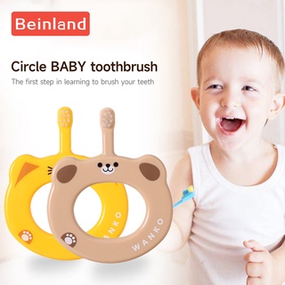 Beinland แปรงสีฟันเด็ก ฝึกเด็ก การ์ตูน แปรงสีฟัน ทําความสะอาดเด็ก แหวนนุ่ม ด้ามจับหัวแปรงขนาดเล็ก