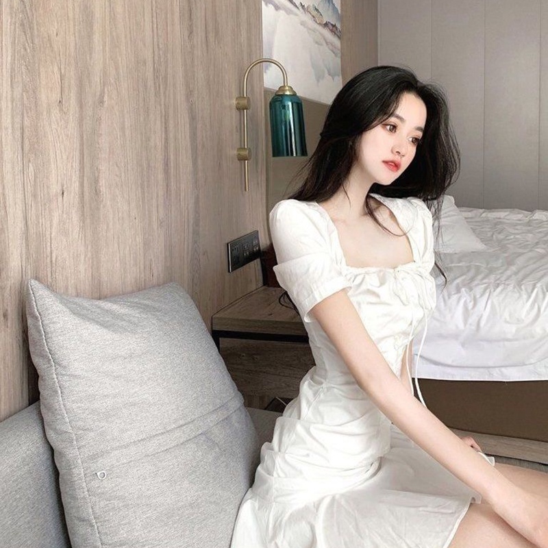 ขายส่ง-xiaoxiangfeng-อารมณ์-super-fairy-ยอดนิยมสีขาวชุดใหม่ฤดูร้อนสแควร์คอเอว-sen-ชุดหญิง