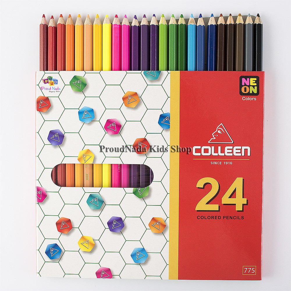 ภาพหน้าปกสินค้าColleen ดินสอสีไม้ คลอรีน 1 หัว 24 สี  รุ่น775 สีธรรมดา+นีออน(สะท้อนแสง) จากร้าน proudnada บน Shopee