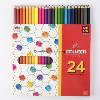 ภาพขนาดย่อของภาพหน้าปกสินค้าColleen ดินสอสีไม้ คลอรีน 1 หัว 24 สี  รุ่น775 สีธรรมดา+นีออน(สะท้อนแสง) จากร้าน proudnada บน Shopee