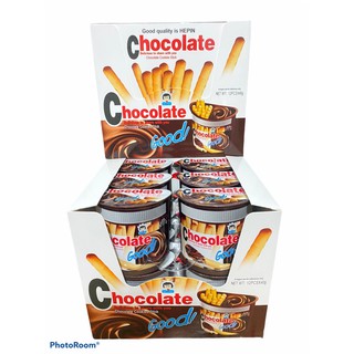 ภาพหน้าปกสินค้าขนมปังจิ้มช็อกโกแลต(Chocolate cookies stick) 1 กล่อง บรรจุ 12 กล่องย่อย ที่เกี่ยวข้อง