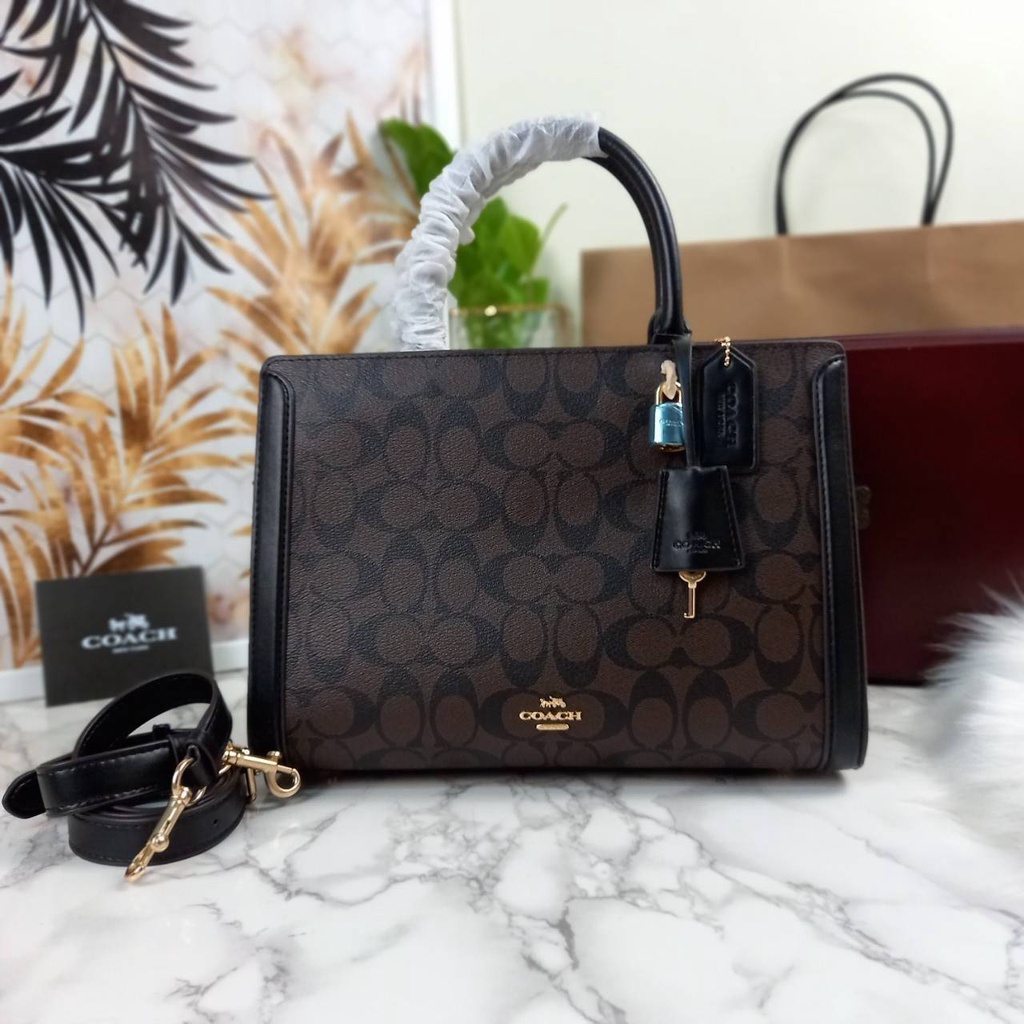 COACH ZOE CARRYALL IN SIGNATURE CANVAS (COACH F69075) Shopee Thailand