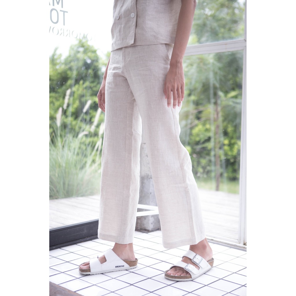 basics-amp-neutrals-กางเกง-ลินิน-tailored-linen-pants