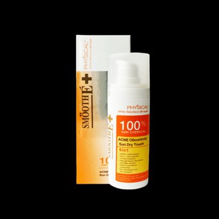 กันแดดรุ่นใหม่☀ SMOOTH E PHYSICAL SUNSCREEN SUN DRY TOUCH ACNE OIL CONTROL SPF 50+ PA+++ 38 g. สีขาว