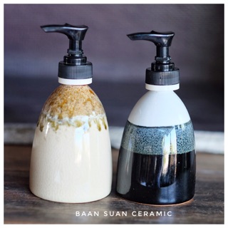 Baansuanceramic ขวดใส่สบู่เหลว ขวดแชมพู ขวดปั้มเซรามิค ขนาด 200ml