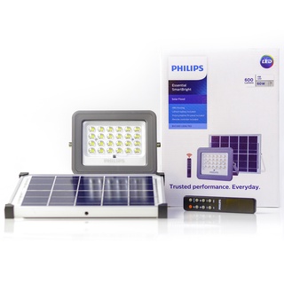 โคมไฟ LED พลังงานแสงอาทิตย์ Philips Essential Smart Bright Solar Flood Light รุ่น BVC080 LED6/765