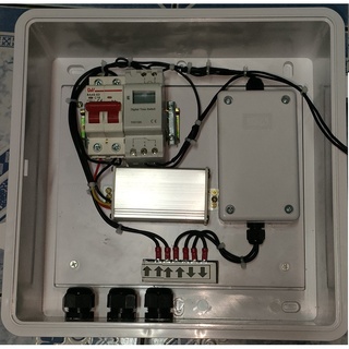 ตู้ควบคุม อุปกรณ์ไฟฟ้า เปิด-ปิด อัตโมมัติ ตู้ควบคุม ตั้งเวลา เปิด ปิด Timer สำหรับ แผง solar call ไฟ 24VDC -180 VDC