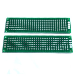 บอร์ดทดลองวงจรไฟเบอร์กลาส PCB FR-4 สองด้าน ขนาด 2*8 ซม. สีเขียว 10 ชิ้น