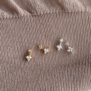 (โค้ด X8SFXJ ลด 20%) A.piece  ต่างหูเงินแท้ [all silver 925] Diamond cut stud earrings