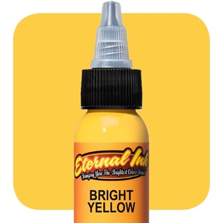 หมึกสักอีเทอนอล ขนาด 1 ออนซ์ สีสักลาย เอทานอล หมึกสัก เอทานอล หมึกแท้ 100% จากอเมริกา Eternal Ink Bright Yellow