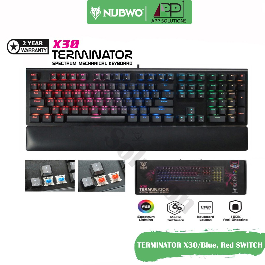 💥Free MousePad💥NUBWO KEYBOARD(คีย์บอร์ด)Gaming รุ่นTerminator X30 Black ...
