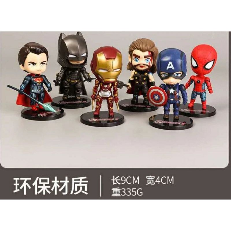 พร้อมส่ง-ฟิกเกอร์ฮีโร่-โมเดลฮีโร่มาเวล-marvel-ชุด-6-ตัว-พร้อมฐานยืน