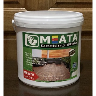 สีย้อมไม้งานพื้น(สูตรน้ำ) Meata Decking (สำหรับงานพื้นไม้ ,พื้นไฟเบอร์ซีเมนต์) ชนิดกึ่งเงา ( 3.785 ลิตร)