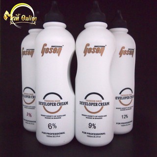 ไฮโดรเจนโกเซ็น สำหรับผสมกับครีมเปลี่ยนสีผม ฟอกสีผม 1% 3%, 6%, 9%, 12% Gosen Developer Cream 1000ml