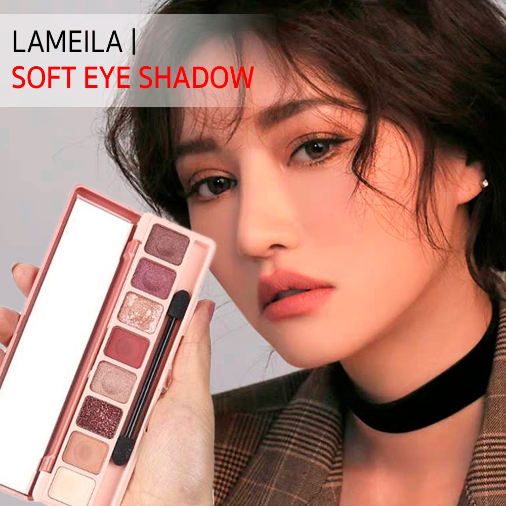 lameila-อายแชโดว์-8-ช่อง-เนื้อดินน้ำมัน-กลิตเตอร์-มีเอฟเฟกต์-ติดทนนาน-ของแท้-เพิ่มประกายให้ดวงตา-ดวงตาสวย-พร้อมส่ง