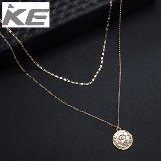 Hip Hop Jewelry Human Head MultiNecklace Metal Disc Double Necklace for girls for women low p