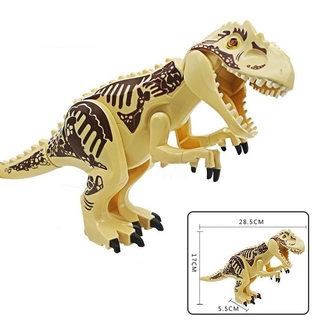 ของเล่นบล็อกตัวต่อไดโนเสาร์ T-rex Jurassic World Tyrannosaurus ขนาดใหญ่ 24-28 ซม. เพื่อการเรียนรู้เด็ก