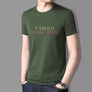 Cool69 เสื้อ ผู้ชาย สไตล์ เกาหลี เสื้อผู้ชายเท่ๆ เสื้อยืดผู้ชายแขนสั้นคอกลมสไตล์เกาหลี (สกรีนตัวหนังสือCODDI)  TSH-010 เ