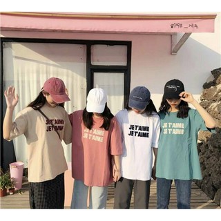🌈เสื้อยืดโอเวอร์ไซส์ ♥️ งานสกรีนลายJe taime