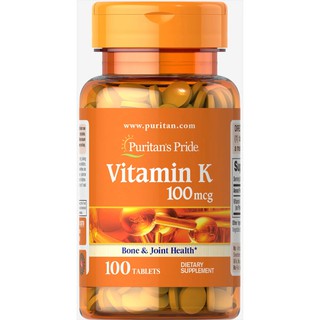 สินค้า Puritan\'s Pride Vitamin K 100 mcg, 100 Tablets, EXP: 2024
