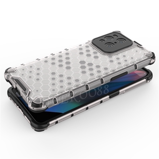 เคสโทรศัพท์ OPPO Find X3 Pro Casing Clear Plastic TPU Inner Frame Bumper Fashion Bionic Honeycomb Style Design Shockproof Phone Case เคส OPPO Find X3Pro Hard Cover