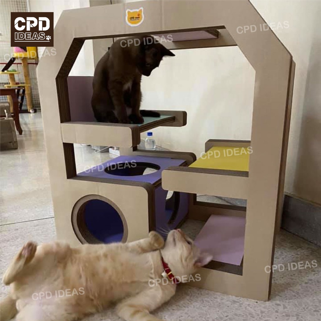 คอนโดแมว-ของเล่นแมว-ที่ลับเล็บแมว-บ้านแมว-floor-4-cat-condo-รุ่น-คอนโดแมว-4-ชั้น