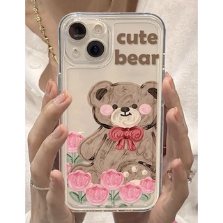 เคสไอโฟนแบบใสลายการ์ตูนหมี