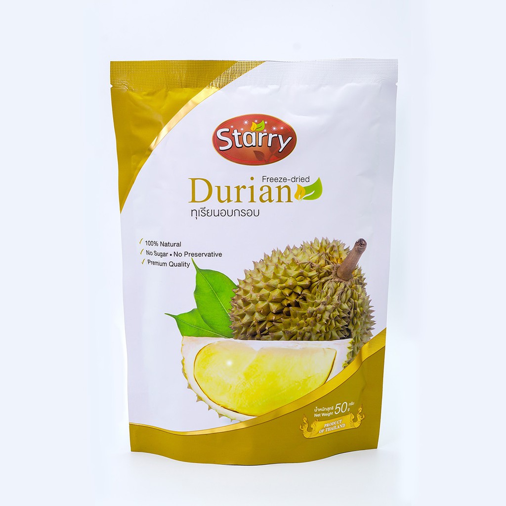 starry-ทุเรียนอบกรอบ-100-freeze-dried-durian-fruit-healthy-snack-sugar-free