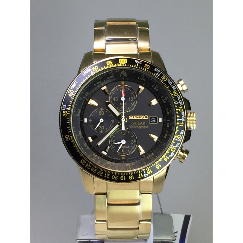 Seiko solar store chronograph gold