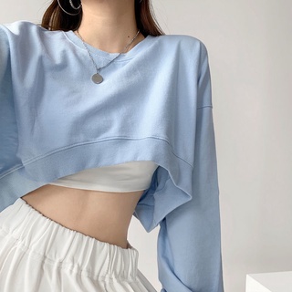 เสื้อยืดสตรี  เสื้อยืดแขนยาว  เผยให้เห็นปุ่มท้อง  เสื้อสวมหัวทรงหลวมสำหรับนักเรียน  เสื้อแขนยาวสั้นสุดเซ็กซี่  เต้นลีลาศ  เครื่องแต่งกายประสิทธิภาพ  การฝึกซ้อมดนตรีแจ๊ส