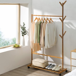 ที่แขวนเสื้อผ้า ราวตากผ้า ราวแขวนหมวก ที่แขวนกระเป๋า coat rack ที่แขวนกระเป๋า เคลื่อนย้ายสะดวกมีล้อ championcheap