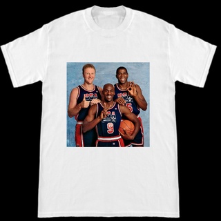 เสื้อยืด พิมพ์ลายทีม Olympic Dream Team Larry Bird Michael Jordan Ervin Magic Johnson 1992 สําหรับผู้ชาย