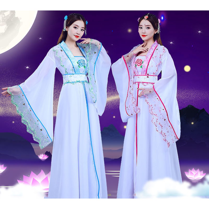 ชุดจีนโบราณ-ชุดจีนโบราณเดรส-ผู้หญิง-hanfu-ใหม่-ชุดนักเรียนรำและชุดการแสดงนางฟ้า