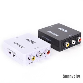 [Sunnycity] อะแดปเตอร์ HDMI เป็น RCA AV CVBS HD 1080P Mini HDMI2AV วิดีโอ